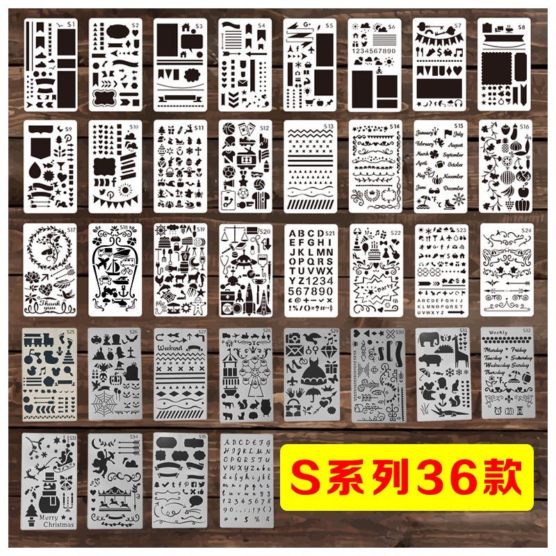 Hand Account Drawing Template Account Book Theme Personality Making Mold Bookkeeping Diy Handmade Hollow Edition - Image 5
