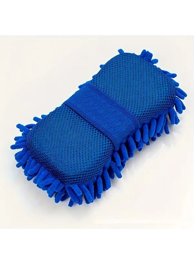 Heavy Duty Blue Microfiber Car Wash Gloves with Anti Slip Lock And Foam Filling - Image 5