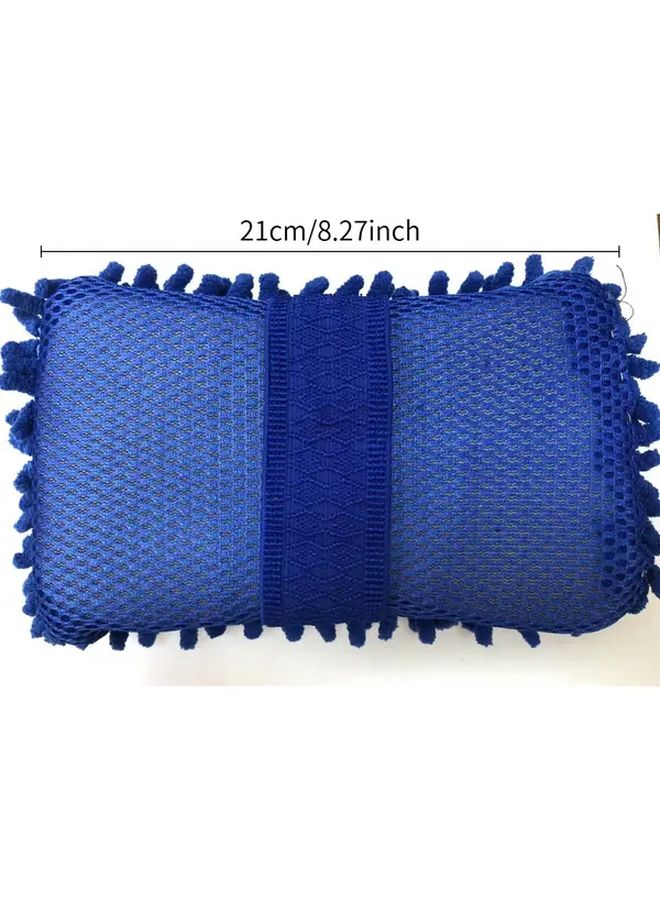 Heavy Duty Blue Microfiber Car Wash Gloves with Anti Slip Lock And Foam Filling - Image 2