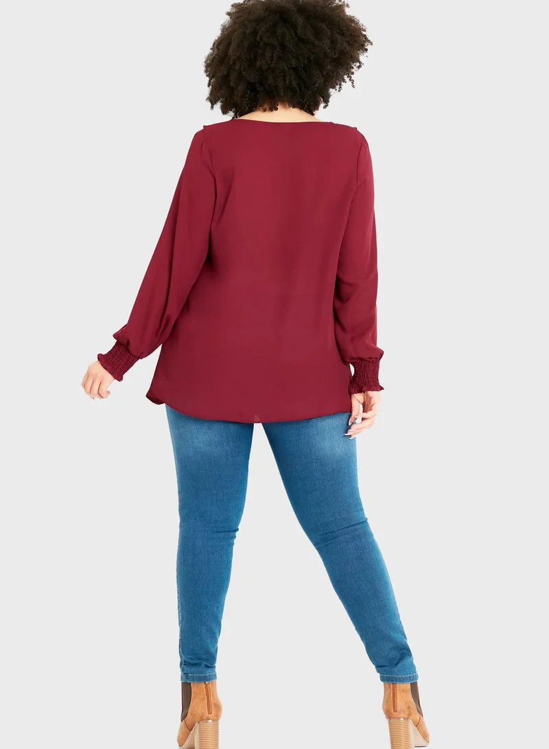 EVANS Front Frill Top