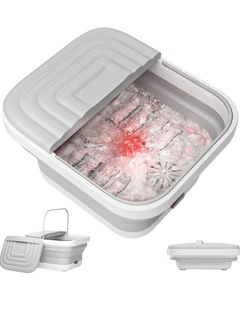 Foot Spa Bath Massager Foot Cleaning And Massage Device With Multi-function Infrared Care Heat, Heating,  Bubbles