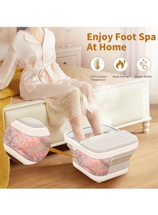 Foot Spa Bath Foot Massager Foot Cleaning And Massage Device With Multi-function Infrared Care Heat, Heating,  Bubbles for Home, Office, Relaxation, Gift for Men & Women - view 5