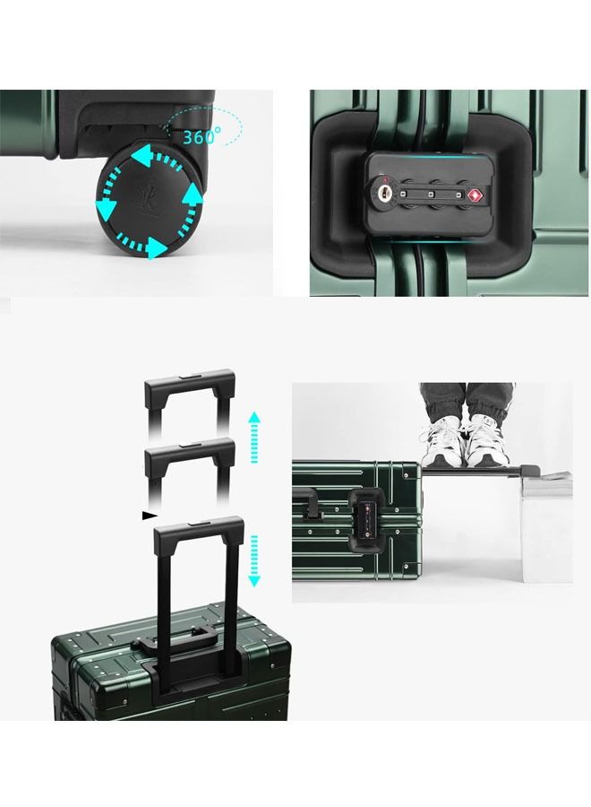 NKX Premium Expandable Aluminum Frame ABS & PC Suitcase With USB charging port and C type 24 Inch - Image 5