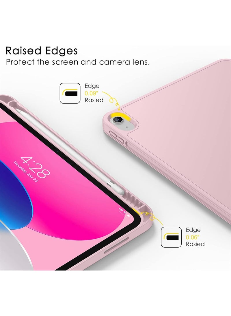 Case for iPad 10th Generation 10.9 Inch, 2022  & ipad 11th genration 2025 Case with Pencil Holder - Protective Trifold Stand Smart Cover [Support Touch ID & Auto Wake/Sleep] comaptiple with (A3354/A3355/A3356 /A2696/A2757/A2777)  , Pink - Image 2