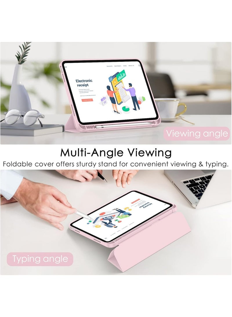 Case for iPad 10th Generation 10.9 Inch, 2022  & ipad 11th genration 2025 Case with Pencil Holder - Protective Trifold Stand Smart Cover [Support Touch ID & Auto Wake/Sleep] comaptiple with (A3354/A3355/A3356 /A2696/A2757/A2777)  , Pink - Image 5
