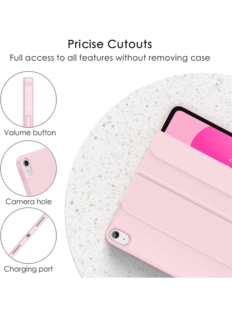 Case for iPad 10th Generation 10.9 Inch, 2022  & ipad 11th genration 2025 Case with Pencil Holder - Protective Trifold Stand Smart Cover [Support Touch ID & Auto Wake/Sleep] comaptiple with (A3354/A3355/A3356 /A2696/A2757/A2777)  , Pink - Image 4