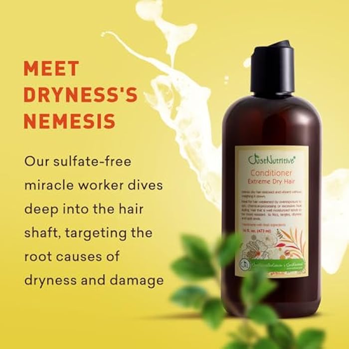 Just Nutritive Extreme Dry Hair Shampoo | Best Shampoo for Extremely Dry Hair | Restore Dry Damaged Hair | Deeply Nourishing | For Men And Women 16 fl oz - Image 3