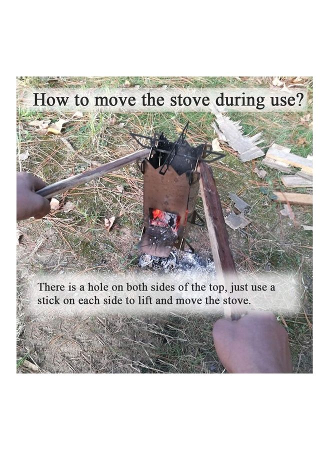 NIBEMINENT Portable Wood Burning Stove 18.8 x 23.6cm - Image 3