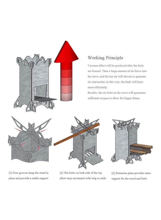 NIBEMINENT Portable Wood Burning Stove 18.8 x 23.6cm - Image 4