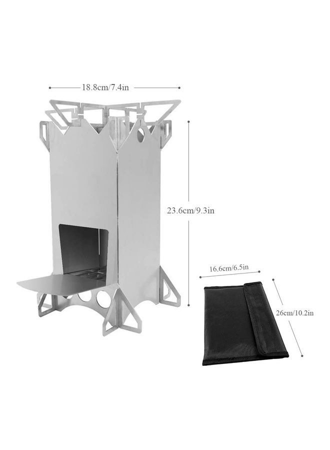 NIBEMINENT Portable Wood Burning Stove 18.8 x 23.6cm - Image 2