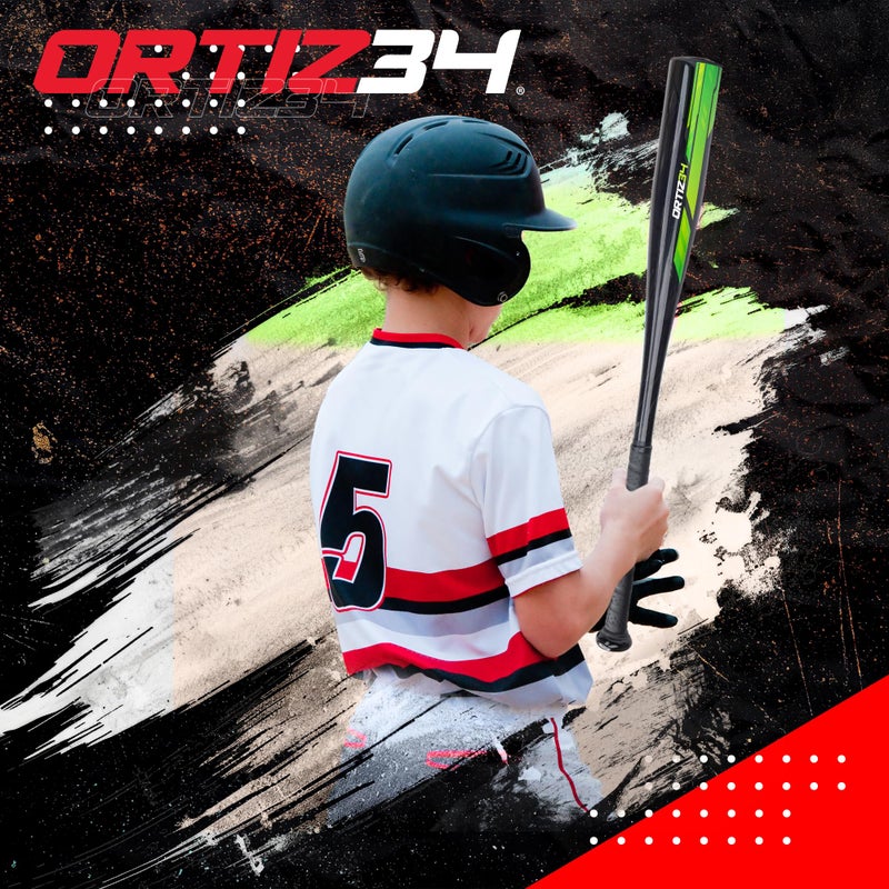 Ortiz34 طقم كرة البيسبول للأطفال Ortiz34 هومرون - مضرب بيسبول ألمنيوم 3 في 1 ديفيد أورتيز، كرة بيسبول، وقفاز بيسبول للشباب (مصنوع للأطفال) (فولت) - Image 4