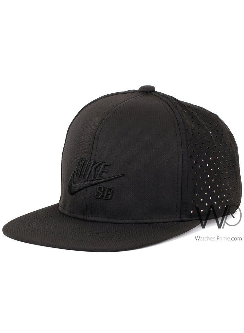 NIKE ORIGINAL Nike Snapback hip hop Cap Black Color Cotton Hat For Men  - Image 1