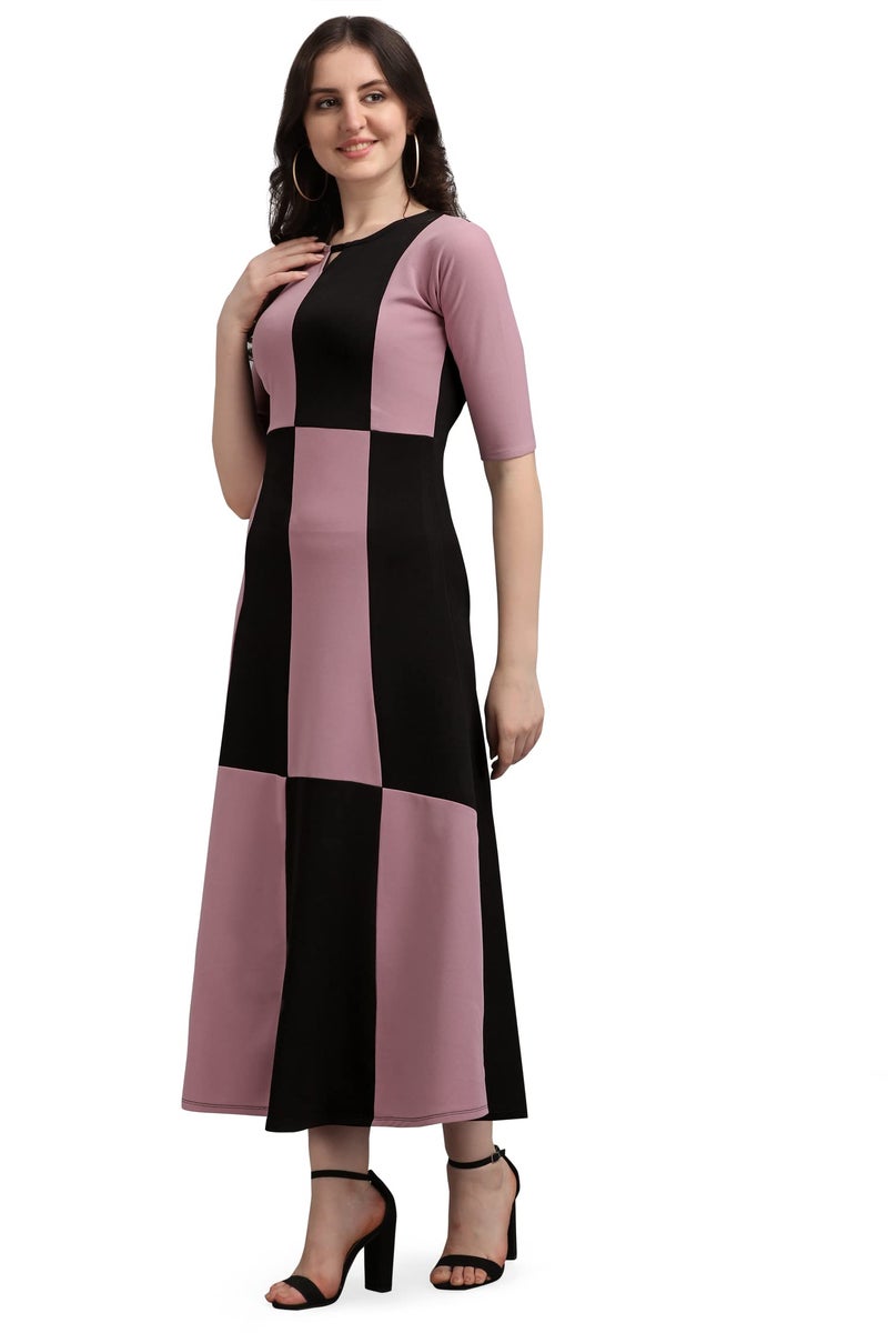 PURVAJA Women's Maxi Empire Waist Dress (Lucy-386-LV-BL-L_Light Violet_L) - Image 3