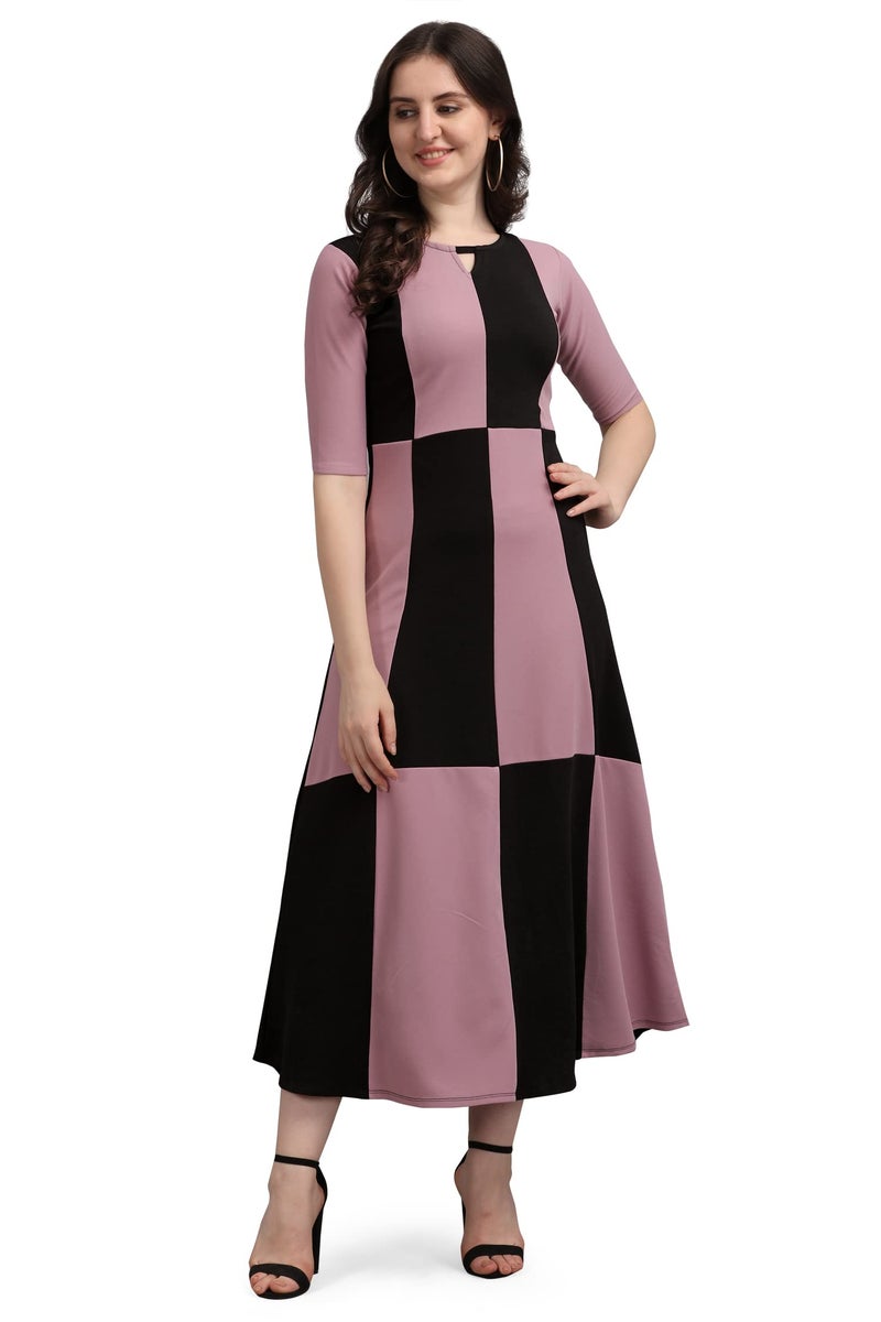 PURVAJA Women's Maxi Empire Waist Dress (Lucy-386-LV-BL-L_Light Violet_L) - Image 1