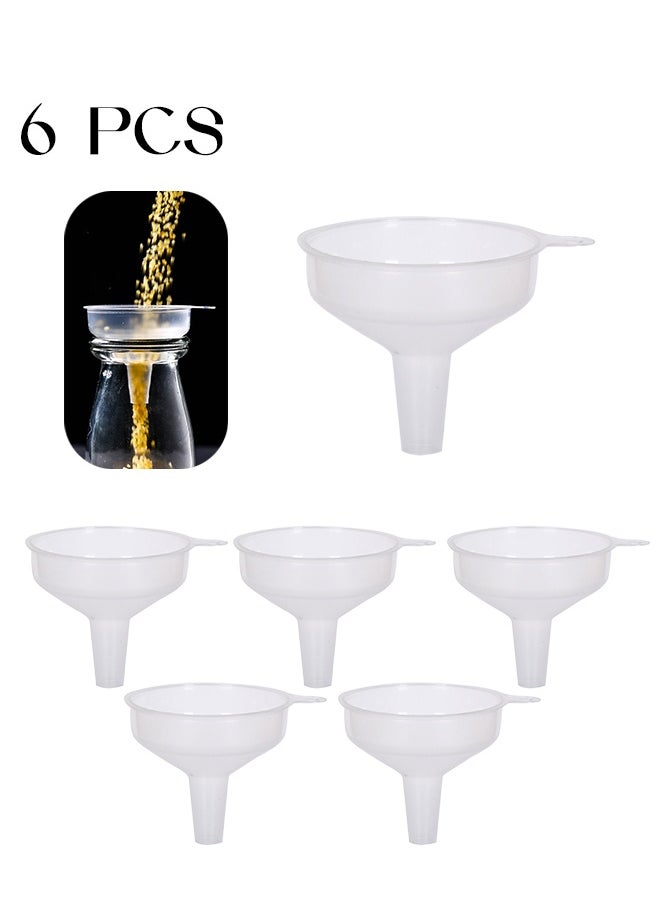 Realfrog 6-piece Mini Plastic Funnel Transparent Mini Plastic Funnel Liquid Filling Clear Plastic Travel Mini Funnel for Small Samples of Perfume Emulsion  - Image 1