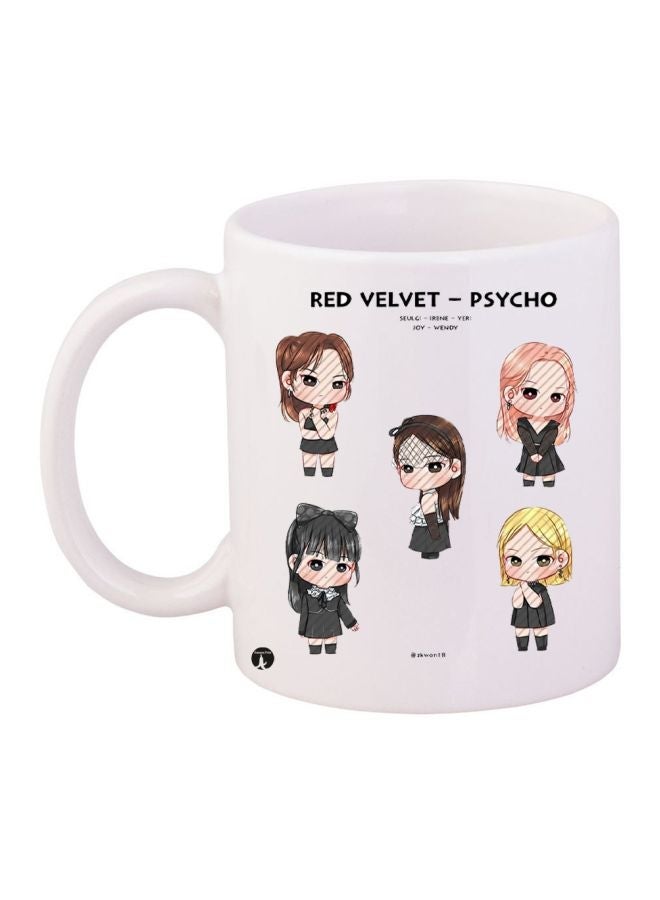 RYN Cartoon Printed Coffee Mug White/Grey/Beige 11ounce