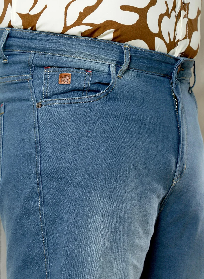انستافاب بلس جينز رجالي دينم كارجو أزرق داكن من إنستافاب بلس