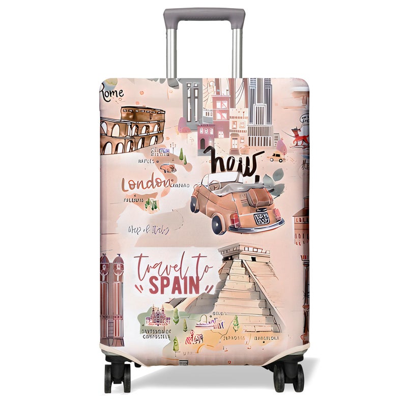 PtRug Travel Luggage Cover Suitcase Protector Fits 1832 Inch Wheel Covers PatternedTravel Related Items Flower Luggage Protector Elastic S - Image 2