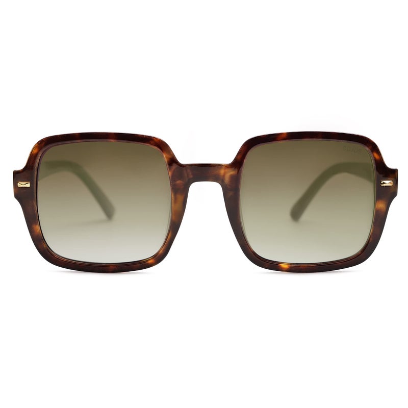 SOJOS Retro Square Polarized Sunglasses for Women Men Classic Trendy Sunnies SJ2226, Brown Tortoise/Brown - Image 2