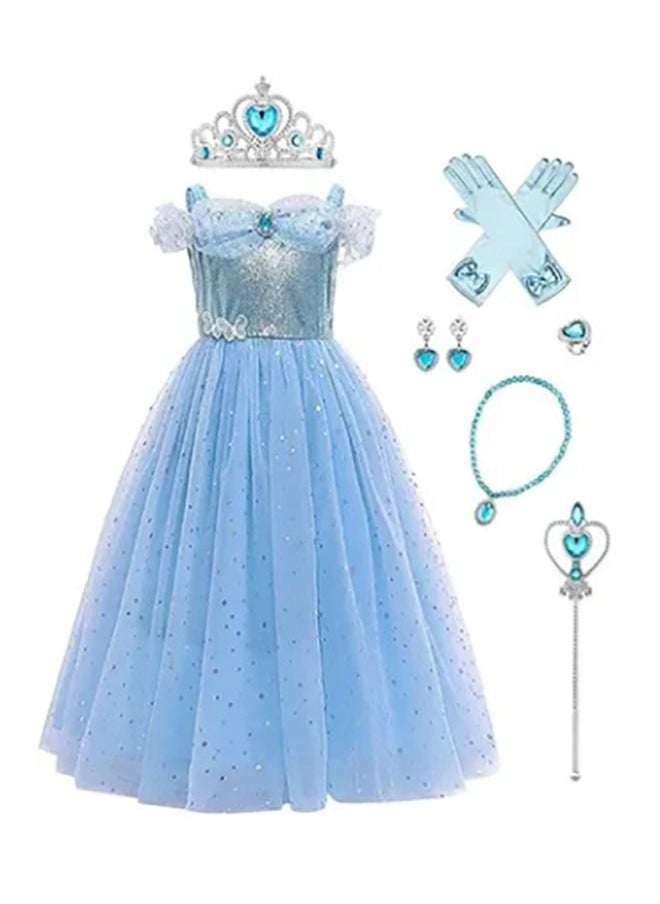 Sofia Aurora Cinderella Princess Fancy Dress Costume With Accessories Set 