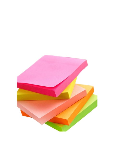 100 Sheets 76*76mm Size 5 Color Containers Envelopes Memo Notes Notes Reference Point Mark Note Sticker Office School Supplies Portable Computers 5 Pads( Pack of 2 )