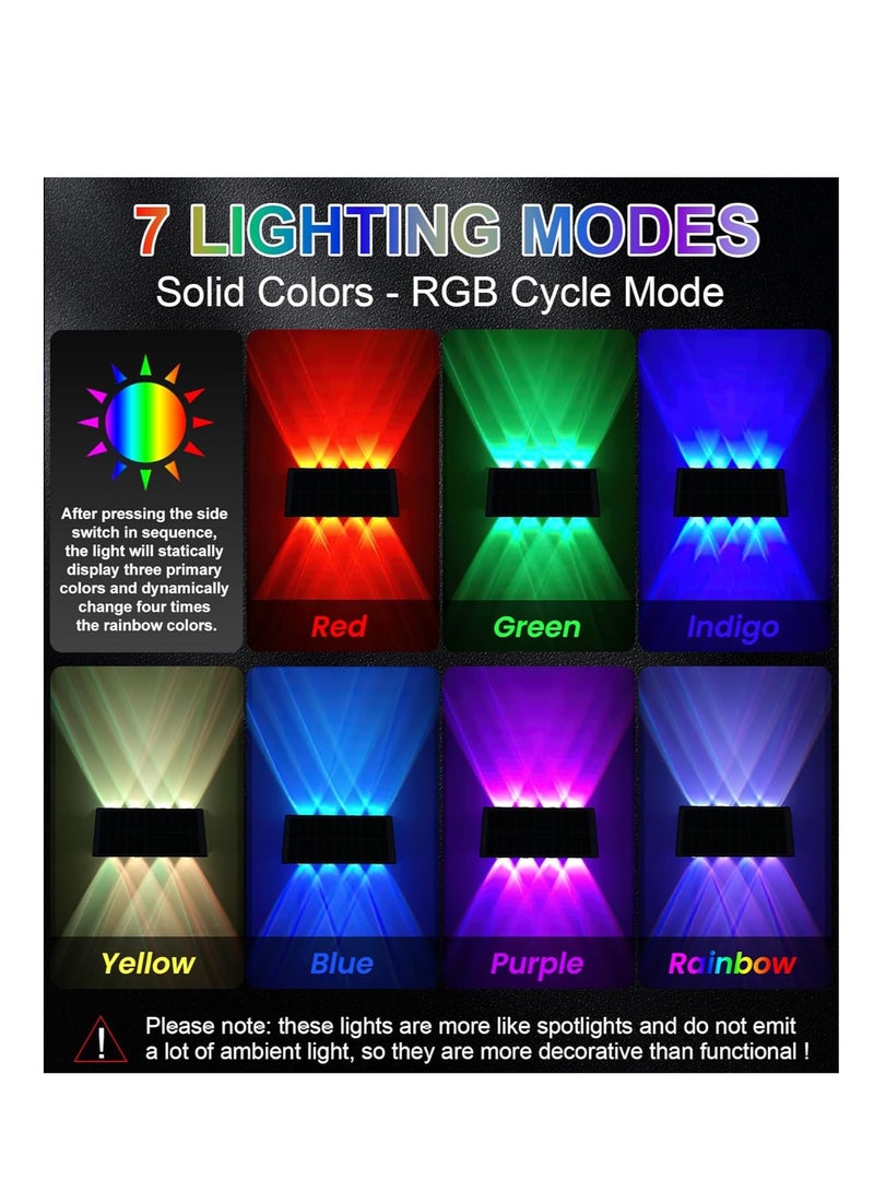 Generic Outdoor Solar Fence Lights 8 LED with Multi-Color, Up and Down Lighting Solar Outdoor Wall Light Waterproof IP65 - Image 3