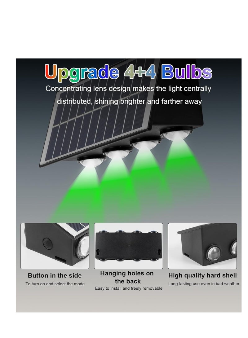 Generic Outdoor Solar Fence Lights 8 LED with Multi-Color, Up and Down Lighting Solar Outdoor Wall Light Waterproof IP65 - Image 2