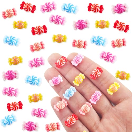 HOMICO 100 Pieces Tiny Candy for Dollhouse Miniatures Resin Food for Crafts Mini Candy for Dollhouse Mini Kitchen Micro Landscaping Decoration - Image 1