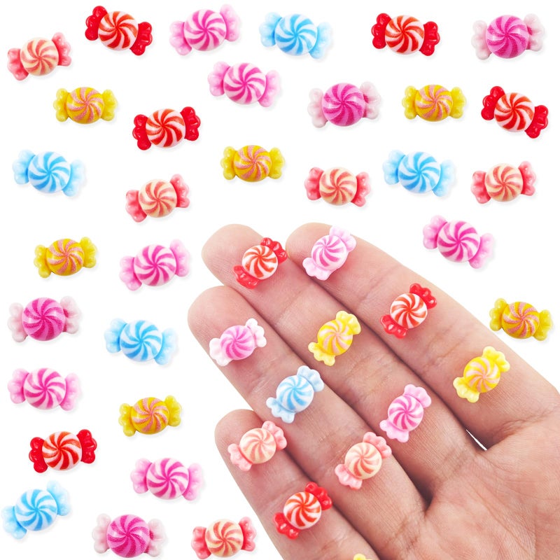 HOMICO 100 Pieces Tiny Candy for Dollhouse Miniatures Resin Food for Crafts Mini Candy for Dollhouse Mini Kitchen Micro Landscaping Decoration - Image 3