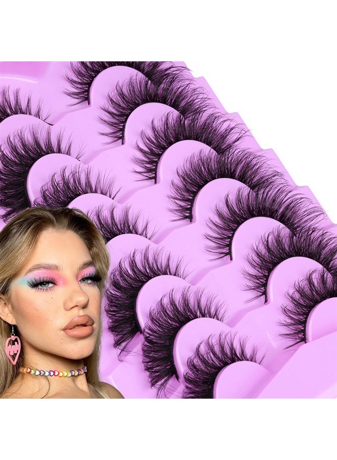 Alice Eyelashes Fox Eye Lashes Mink Faux Fluffy Natural False Eyelashes Wispy Cat Eye Lashes Pack Fake Eyelashes 7 Pairs - Image 5