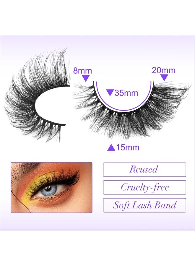 Alice Eyelashes Fox Eye Lashes Mink Faux Fluffy Natural False Eyelashes Wispy Cat Eye Lashes Pack Fake Eyelashes 7 Pairs - Image 4