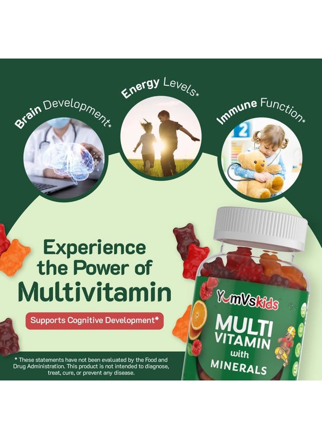 MediNatura YumVs Kids Multivitamin Gummies - Fruit Flavored Chewable Children's Multivitamin - Kids Vitamins Multivitamin Gummy with 12 Minerals & Vitamins A C D3 E B6 B12 - Kosher Halal Gluten Free (60 Count)  - Image 5