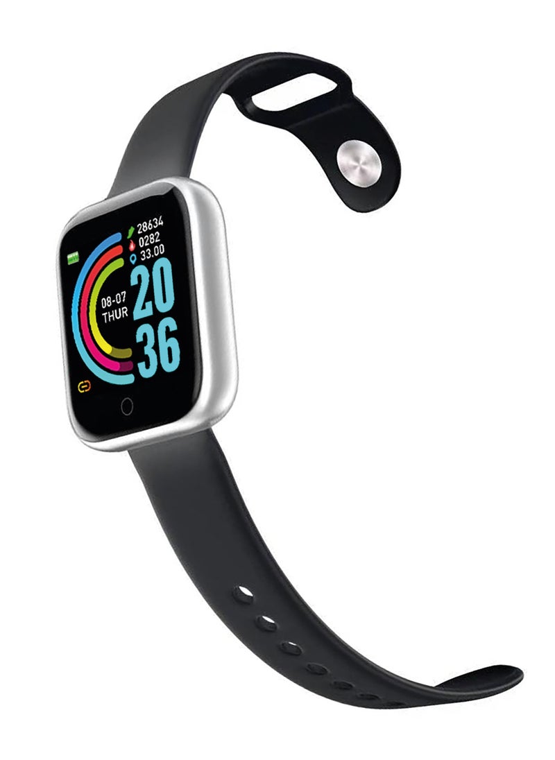 moodix MOODIX WE23K13B Smart Watch - Health and Fitness Tracker, iPhone and Android Compatible, Grey-Black  - Image 1
