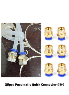 KASTWAVE 25pcs G1/4 pc6-02 Pneumatic Push Quick Male Connector Air Quick Fittings Adapter for Quick Connection for Pipe and Pneumatic Tools  - Image 3