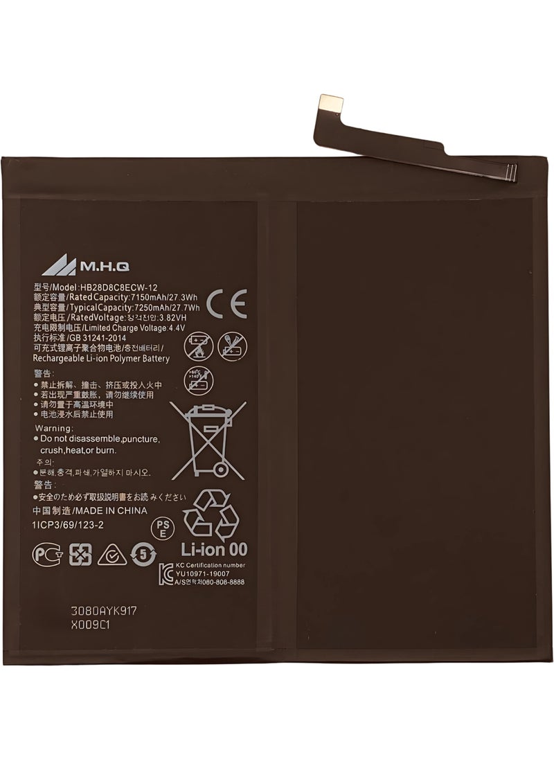M.H.Q Huawei MatePad 10.4 BAH3-W59 BAH3-W09 BAH3-AL00 HB28D8C8ECW-12  Battery High Quality  - Image 1