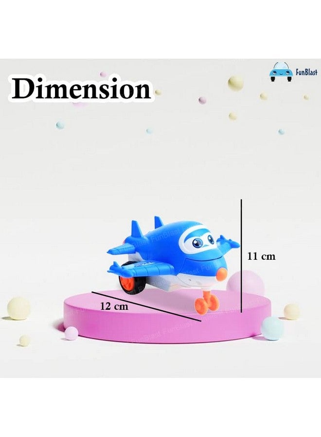 FunBlast Aeroplane Toys for Kids, Aeroplane to Robot Toy for Kids, Friction Power Toys - Pull Back Toy Vehicle for 3+ Year Old Boys, Return Gifts for Kids, Toys for Kids - Made in India (Blue) - Image 2