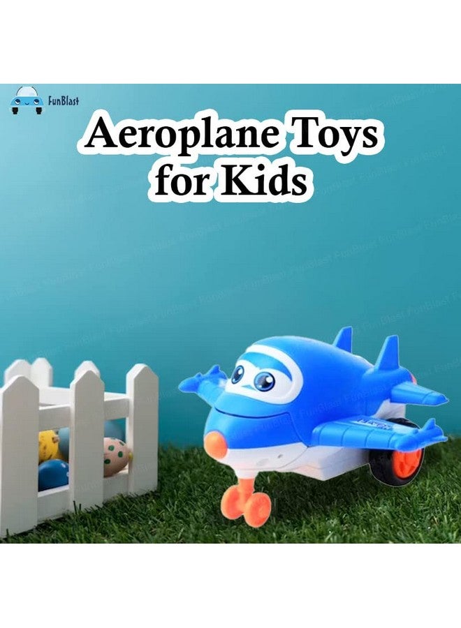 FunBlast Aeroplane Toys for Kids, Aeroplane to Robot Toy for Kids, Friction Power Toys - Pull Back Toy Vehicle for 3+ Year Old Boys, Return Gifts for Kids, Toys for Kids - Made in India (Blue) - Image 3