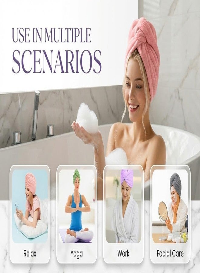 LUXARA Hair Towel Wrap for Women-Quick Drying Microfiber Towel for Hair with Elastic Loop for Tying-Super Absorbent Head Towels Wrap for Ladies Hair Turban (Pack of 1-Pink) - Image 4