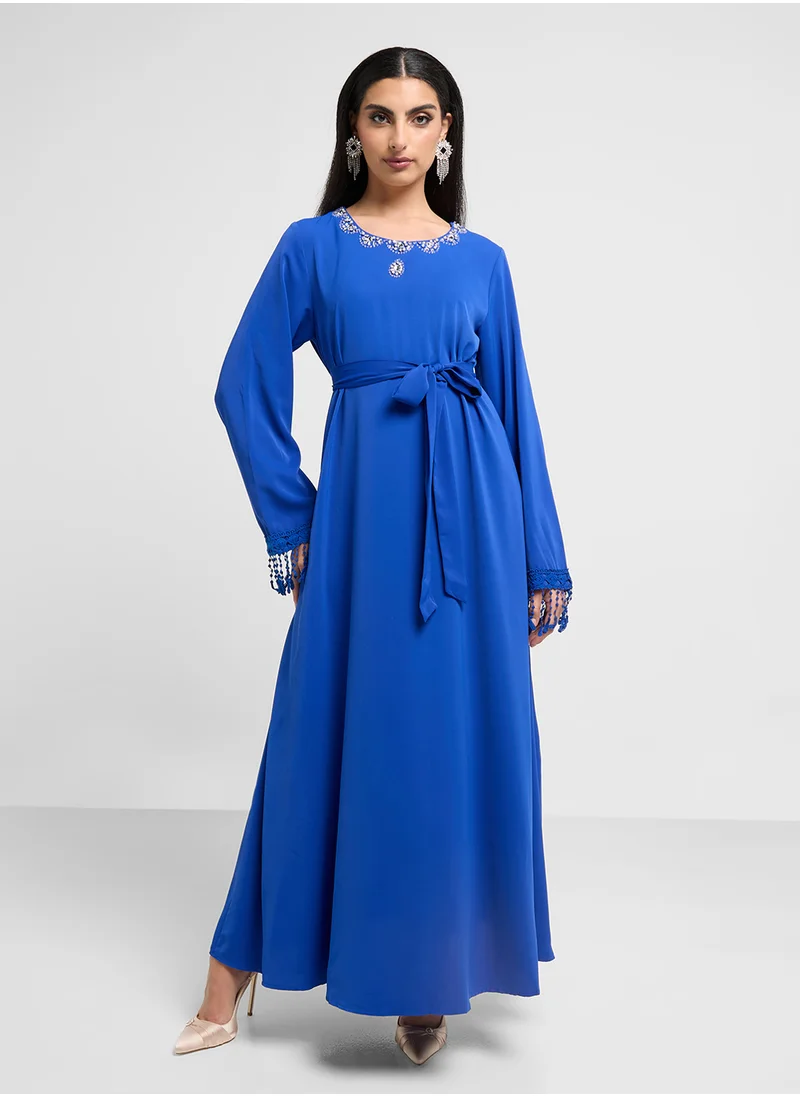 كشخة Long A-line Dress with Tassels (VNT1008)