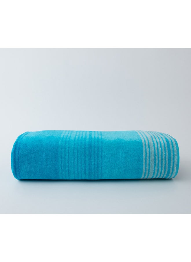 White Rose Towel Zooni 500 Gsm 100% Cotton-Pile To Pile Velor Stripe1 Bath  70X140 CmSoft Touch Extra Absorbent-Blue  - Image 2