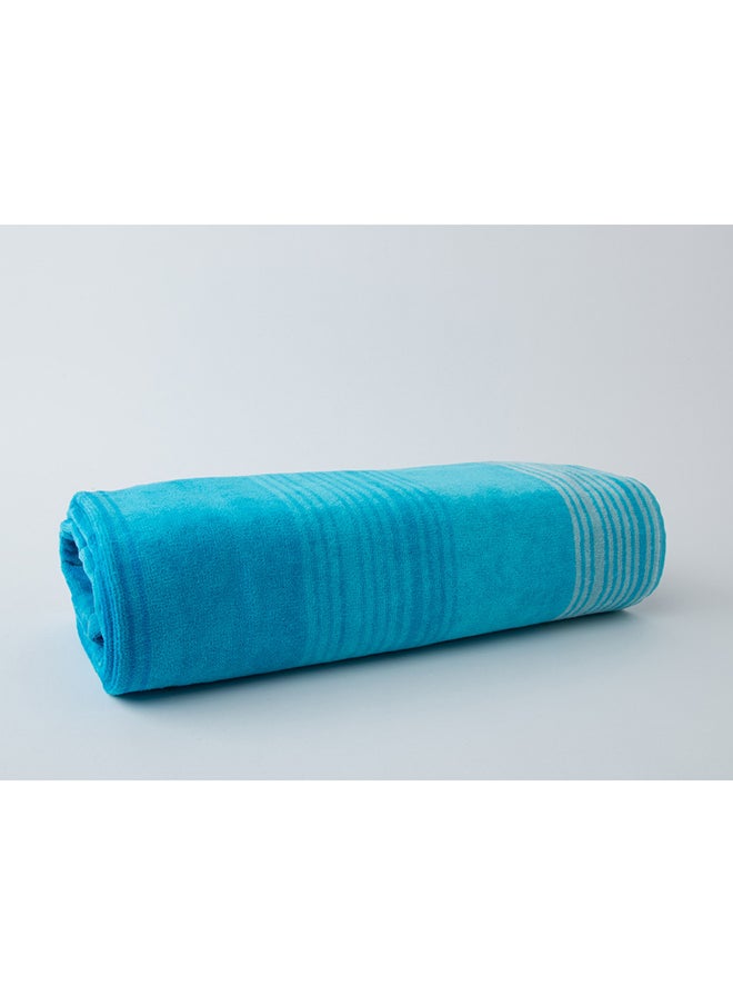 White Rose Towel Zooni 500 Gsm 100% Cotton-Pile To Pile Velor Stripe1 Bath  70X140 CmSoft Touch Extra Absorbent-Blue  - Image 3
