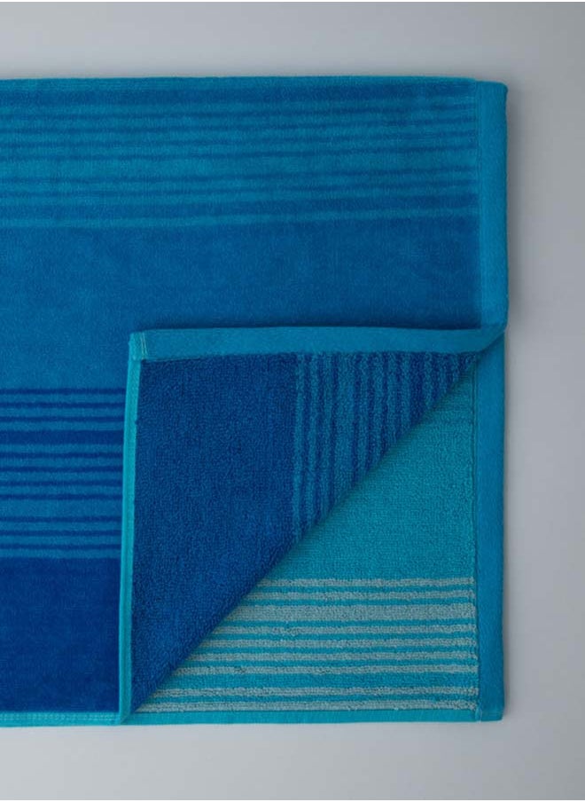 White Rose - Towel Zooni 500 Gsm 100% Cotton-Pile To Pile Velor Stripe1 Bath  70X140 CmSoft Touch Extra Absorbent-Blue - Image 1