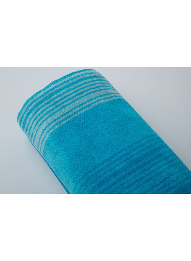White Rose Towel Zooni 500 Gsm 100% Cotton-Pile To Pile Velor Stripe1 Bath  70X140 CmSoft Touch Extra Absorbent-Blue  - Image 4