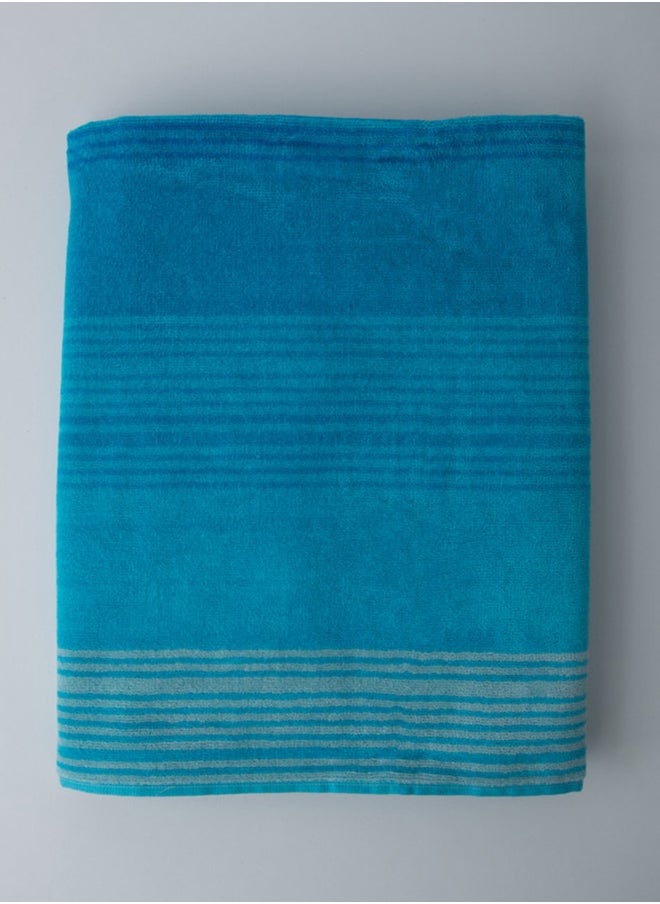 White Rose Towel Zooni 500 Gsm 100% Cotton-Pile To Pile Velor Stripe1 Bath  70X140 CmSoft Touch Extra Absorbent-Blue  - Image 5