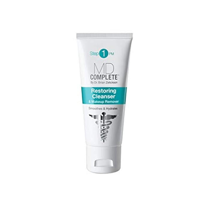 MD Complete by Dr. Brian Zelickson MD Complete 2-in-1 Restoring Cleanser and Makeup Remover | Anti-Aging Gentle, Non-Foaming Cleanser | with Aloe Vera and Chamomile 3 fl oz - Image 1