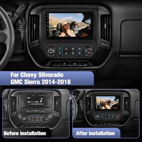 Vratzn Android 13 Car Radio Stereo for Chevy Silverado GMC Sierra 2014-2018 with Backup Camera CarPlay Android Auto - Image 2