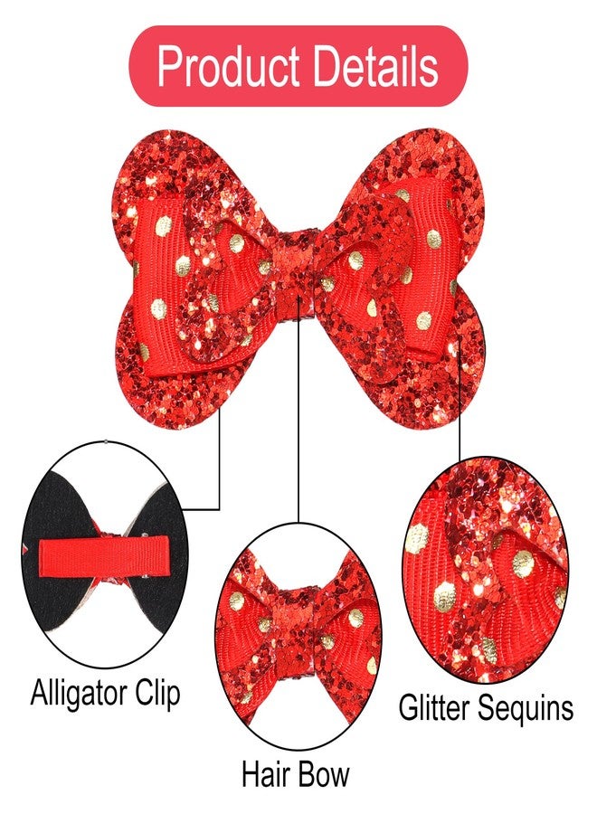 ANBALA 4PCS Hair Bows for Girls Cute Valentines Hair Clips Heart Hair Clips Red Hair Bow Valentines Hair Accessories for Girls - Image 3