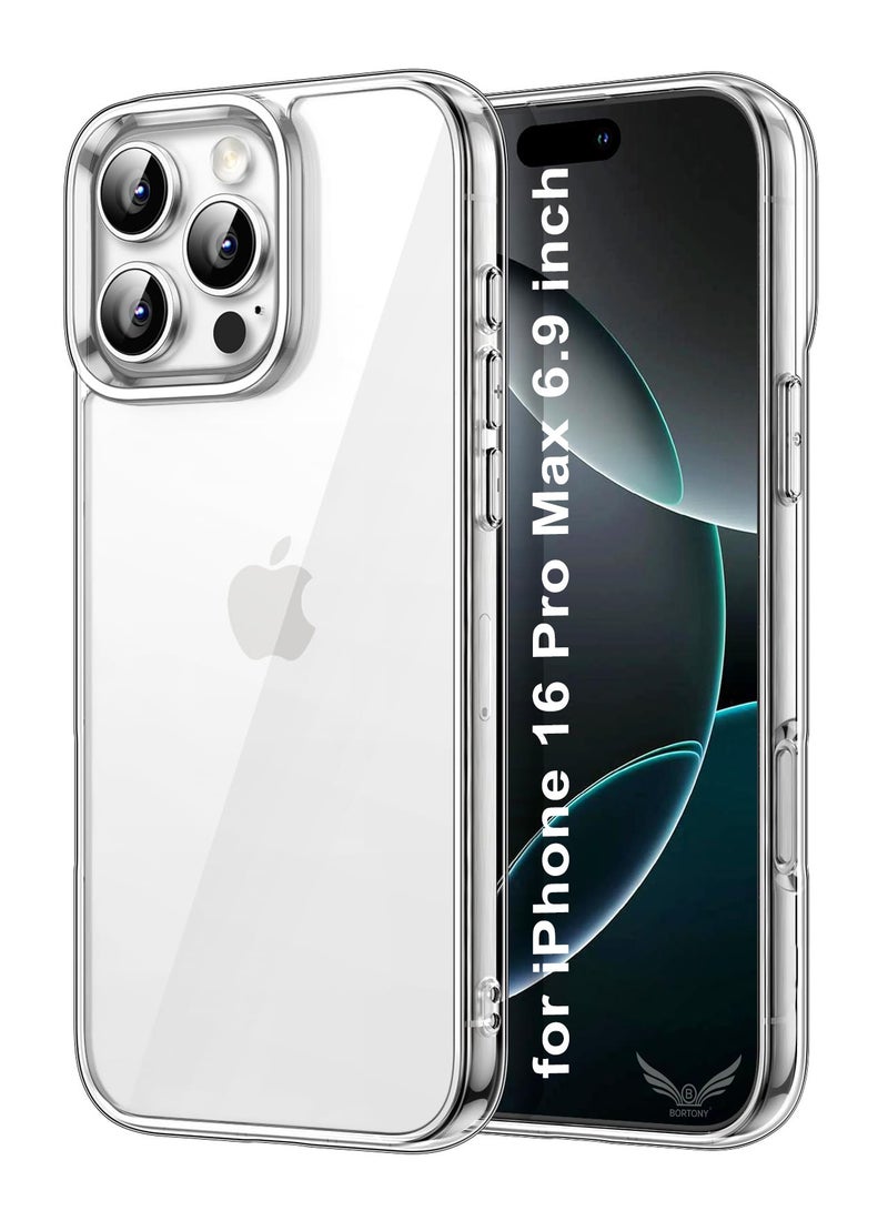 BORTONY iPhone 16 Pro Max Case Clear Soft TPU Drop Protection Sim iPhone 16 Pro Max Cover Anti Scratch Protective Phone Case for iPhone 16 Pro Max 6.9 inch - Image 1
