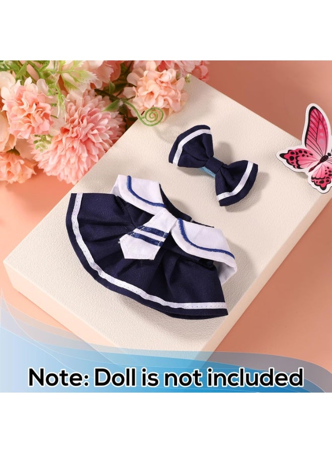 Clothes for Labubu(NO Doll) , Handcrafted Crochet 3 Piece Set for 17cm Doll, Premium Outfit with Accessories for Labubu, Stylish Clothes for Labubu Doll(blue) - Image 4