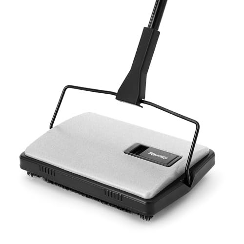CLEANHOME Carpet Sweeper Manual Cordless - Non-Electric Push Sweeper for Pet Hair & Debris on Carpets & Rugs, Includes Cleaning Tool & Extra Replacement Roller - Image 1